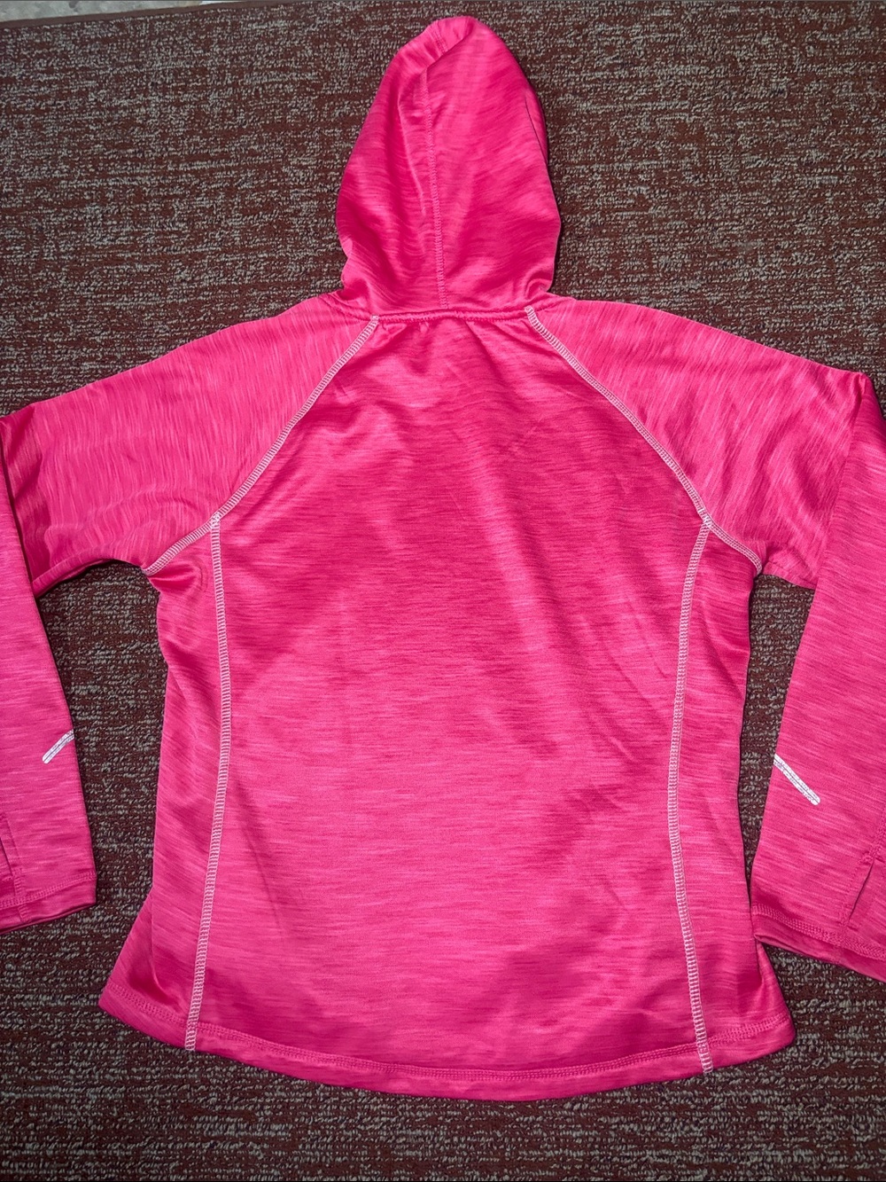 Bright pink Heathered hoodie athletic Athleisure pullover sweatshirt large - Picture 7 of 14
